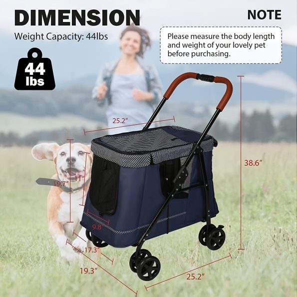 Dog Stroller Large Cat Pet Carriers Bag Travel 4 Wheels Folding Cage Pet Dog Stroller Jogger Cage Small Medium Cats Carrier
