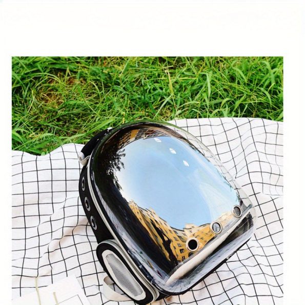 1pc Transparent Breathable Cat Backpack, Portable Panoramic Pet Carrier with Ventilation Holes, Lightweight PVC Cat Travel Bag for Outdoor Use, Ventilated Pet Carrier for Cat