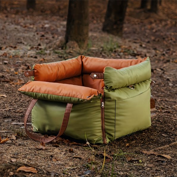 Portable Car Kennel With Scratch Guard Leather, Easy To Remove And Wash To Ensure The Safety And Comfort Of Small And Medium-sized Dogs. Out And About Traveling Portable Bag, Pet Seat Bag.