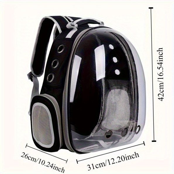 1pc Transparent Breathable Cat Backpack, Portable Panoramic Pet Carrier with Ventilation Holes, Lightweight PVC Cat Travel Bag for Outdoor Use, Ventilated Pet Carrier for Cat