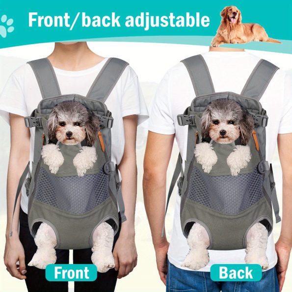 Small to Large Dogs Comfort-Fit Breathable Polyester Dog Carrier Backpack – Zip Closure, Front-Facing Pet Travel Bag
