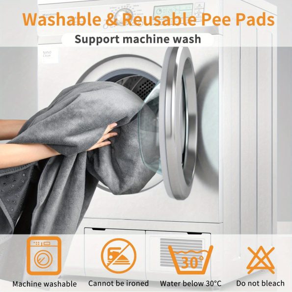 2 Packs Extra Large Reusable Dog Mat for Pet, Non-Slip Washable Pee Pads for Dogs, Fast Absorbent Pet Whelping Pads, Puppy Playpen Mat for Incontinence, Housebreak, Crate, 72′′x72′′