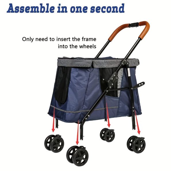 Dog Stroller Large Cat Pet Carriers Bag Travel 4 Wheels Folding Cage Pet Dog Stroller Jogger Cage Small Medium Cats Carrier
