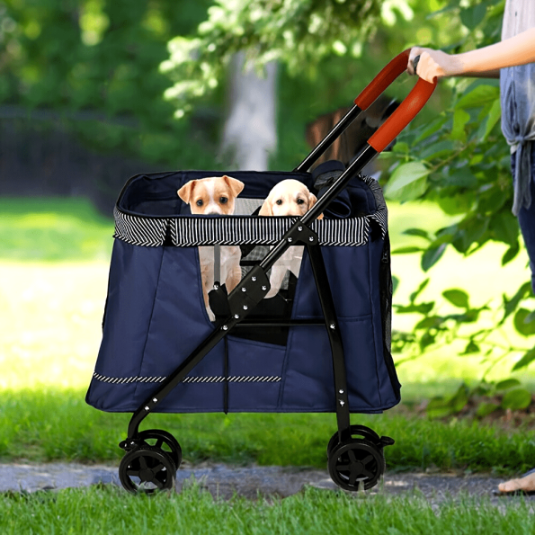 Dog Stroller Large Cat Pet Carriers Bag Travel 4 Wheels Folding Cage Pet Dog Stroller Jogger Cage Small Medium Cats Carrier