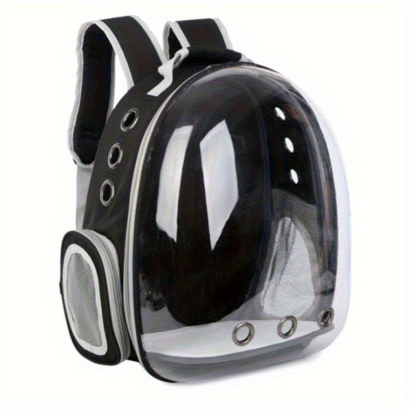 1pc Transparent Breathable Cat Backpack, Portable Panoramic Pet Carrier with Ventilation Holes, Lightweight PVC Cat Travel Bag for Outdoor Use, Ventilated Pet Carrier for Cat