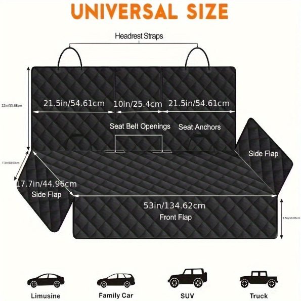Car Back Seat Pet Mat, Car Travel Accessories, Scratch-Resistant Pet Car Pad, Pet Seat Cushion
