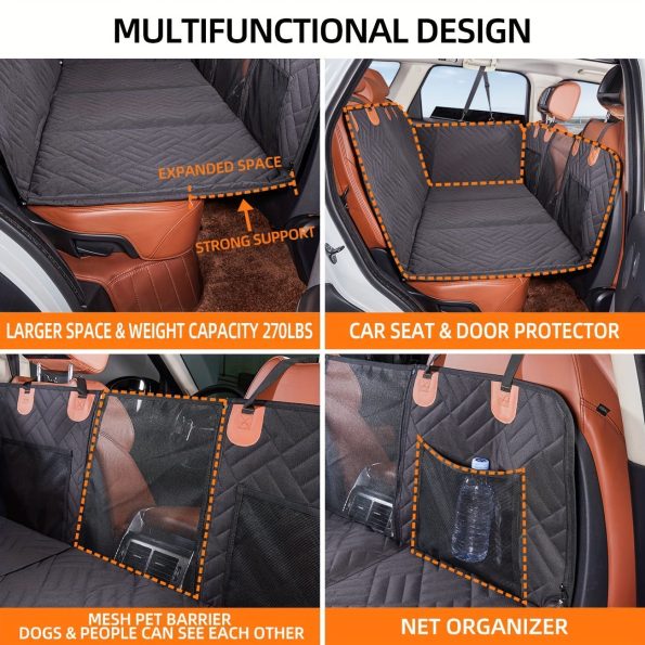 [Load-bearing Car Pet Mat] Load-bearing Car Pet Mat – Dog Travel Hammock Rear Seat Cushion Hard Board Car Dog Bed