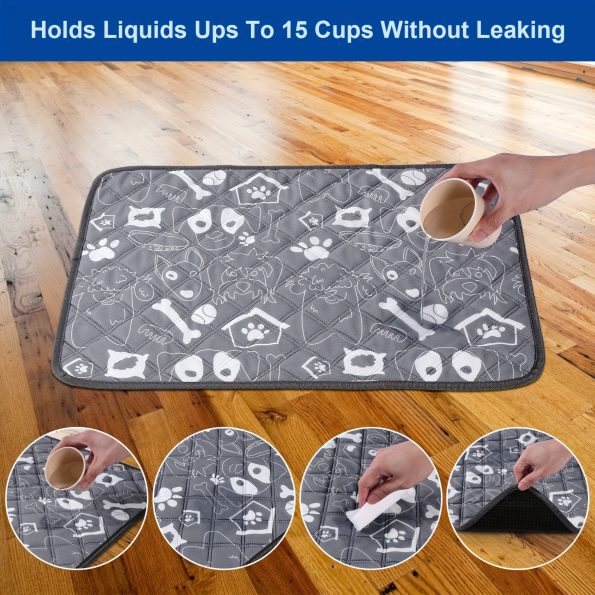[Reusable Non-Slip Training Pad] Ownpets Washable Pee Pads For Dogs, 4 Packs Dog Pee Pads, Washable, Reusable And Non-Slip Pee Pads Training Pad For Whelping, Training, Potty And Playpen Mat, 17.8′′x23.6′′