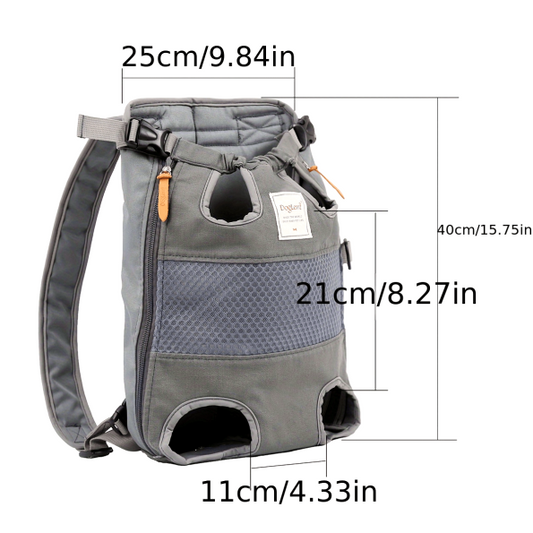 Small to Large Dogs Comfort-Fit Breathable Polyester Dog Carrier Backpack – Zip Closure, Front-Facing Pet Travel Bag